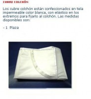 Cubre colchón PVC.